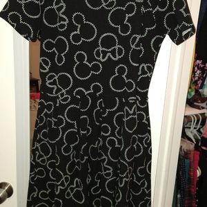LuLaRoe Mickey & Minnie Print flare dress sz L